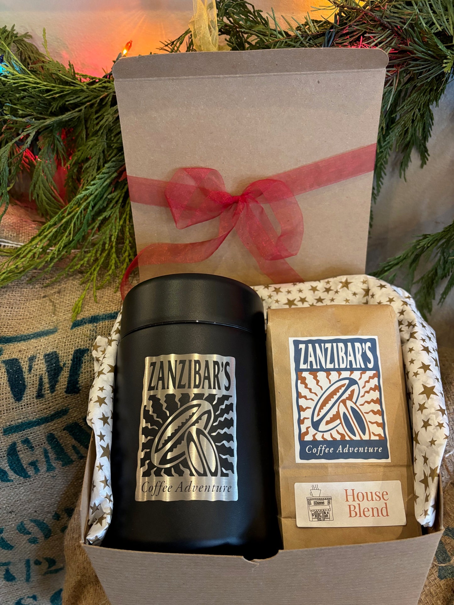 Coffee Canister + Beans Gift Box