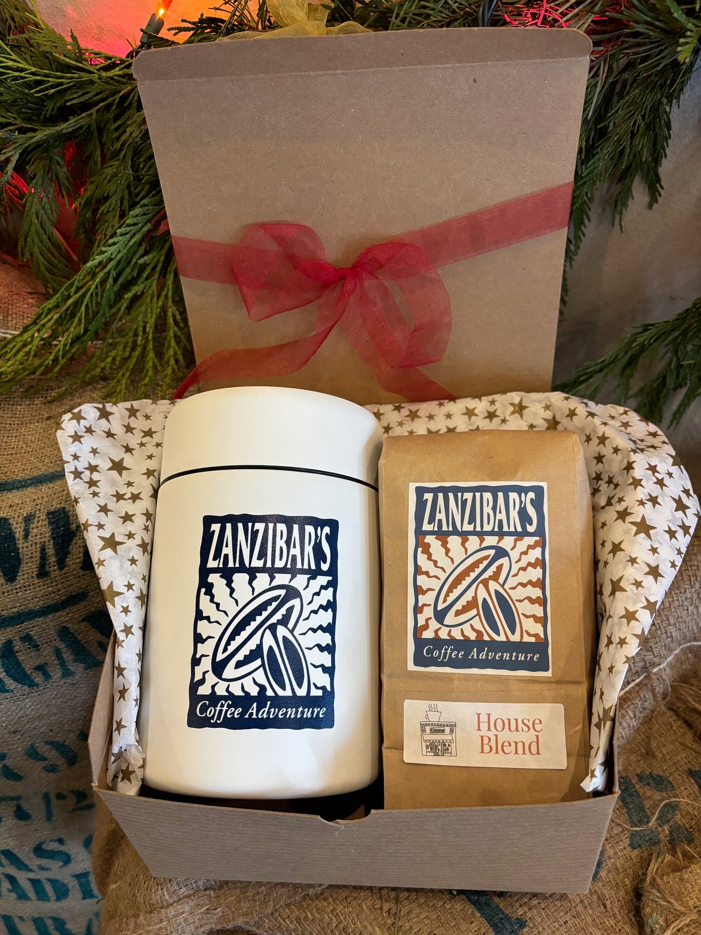 Coffee Canister + Beans Gift Box